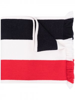 Жаккардовый шарф с бахромой Thom Browne. Цвет: красный