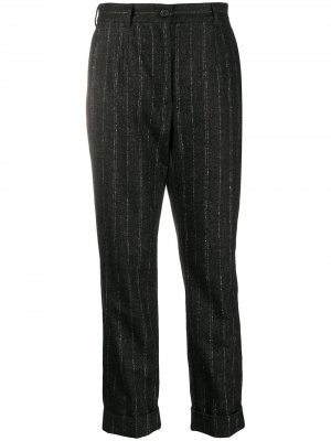 Укороченные брюки в тонкую полоску Dolce & Gabbana. Цвет: черный