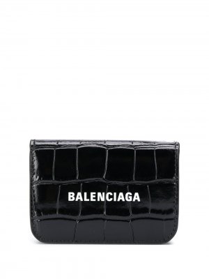 Мини-кошелек Cash с логотипом Balenciaga. Цвет: черный
