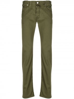 Прямые брюки с заниженной талией Jacob Cohen. Цвет: зеленый