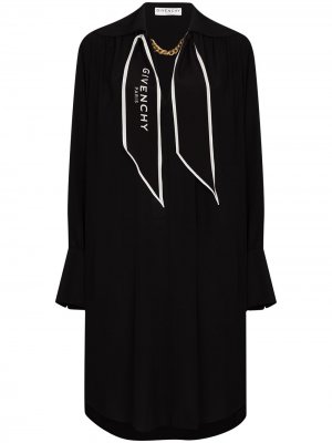 Короткое платье с шарфом Givenchy. Цвет: черный