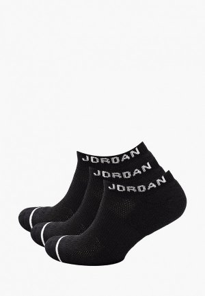 Носки 3 пары Jordan. Цвет: черный