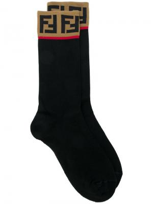 Носки с логотипом Fendi. Цвет: черный