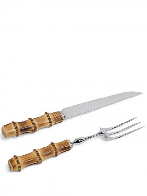 Набор из вилки и ножа с бамбуковой ручкой Lorenzi Milano. Цвет: коричневый