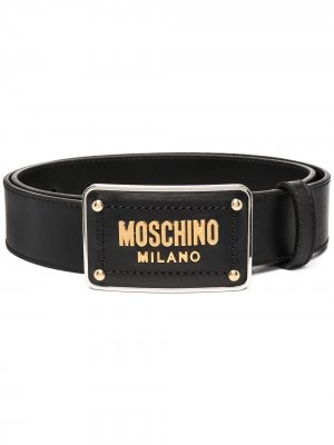 Ремень с пряжкой-логотипом Moschino. Цвет: черный