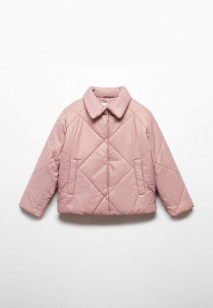 Куртка утепленная Mango Kids. Цвет: розовый