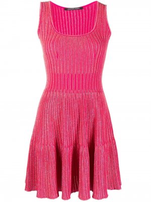 Расклешенное платье мини в рубчик Antonino Valenti. Цвет: розовый