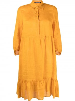 Платье-рубашка с оборками Luisa Cerano. Цвет: желтый