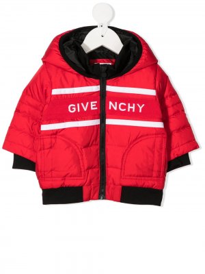 Пуховик с логотипом Givenchy Kids. Цвет: красный
