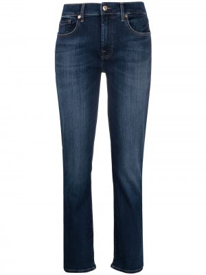 Прямые джинсы средней посадки 7 For All Mankind. Цвет: синий