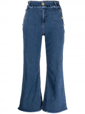 Укороченные джинсы широкого кроя LIU JO. Цвет: синий