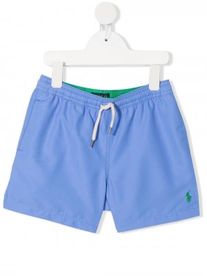 Плавки-шорты с вышитым логотипом Ralph Lauren Kids. Цвет: синий