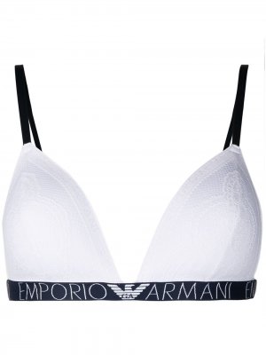 Лиф бикини с логотипом Emporio Armani. Цвет: белый