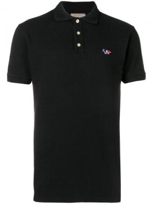 Рубашка-поло с логотипом Maison Kitsuné. Цвет: черный