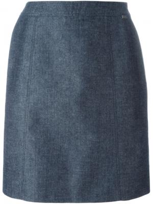 Классическая юбка прямого кроя Chanel Pre-Owned. Цвет: синий