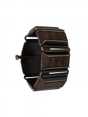Деревянный браслет-бэнгл 2000-х годов Gianfranco Ferré Pre-Owned. Цвет: коричневый