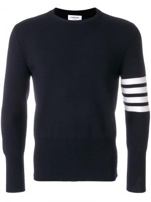 Пуловер с контрастными полосками Thom Browne. Цвет: синий