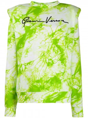Толстовка Gianni с принтом тай-дай Versace. Цвет: зеленый