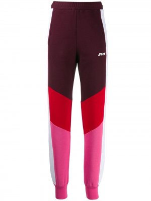 Спортивные брюки в стиле колор-блок MSGM. Цвет: красный