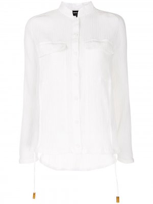 Полупрозрачная рубашка с карманом Giorgio Armani. Цвет: белый