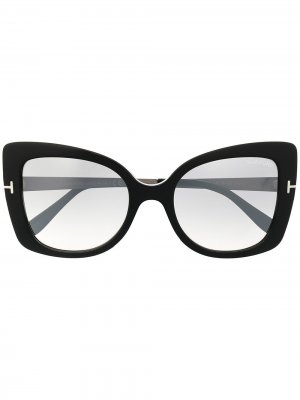 Солнцезащитные очки в оправе бабочка TOM FORD Eyewear. Цвет: черный