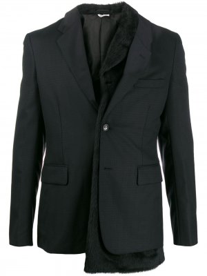 Пиджак с отделкой из искусственного меха Comme Des Garçons Homme Plus. Цвет: черный
