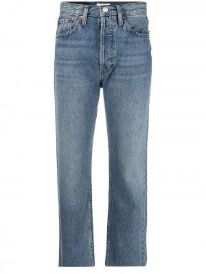 Укороченные джинсы с завышенной талией RE/DONE. Цвет: синий