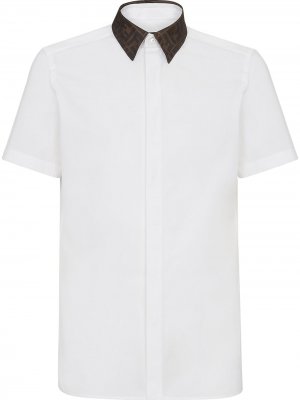 Рубашка с контрастным воротником Fendi. Цвет: белый