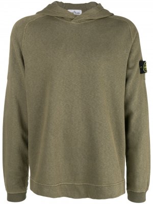 Long-sleeve hooded sweater Stone Island. Цвет: зеленый