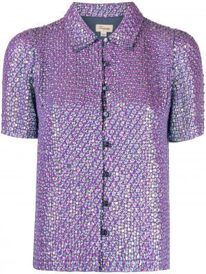 Рубашка Billie с пайетками Temperley London. Цвет: синий