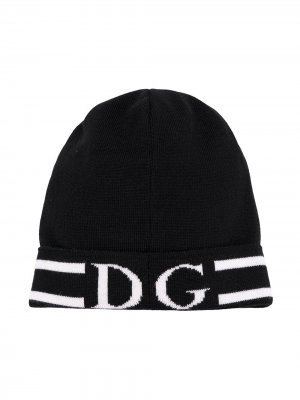 Вязаная шапка бини DG Dolce & Gabbana Kids. Цвет: черный