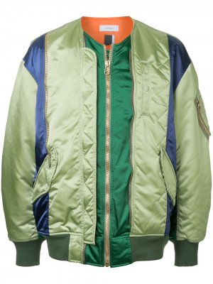 Куртка-бомбер с панельным дизайном Facetasm. Цвет: зеленый