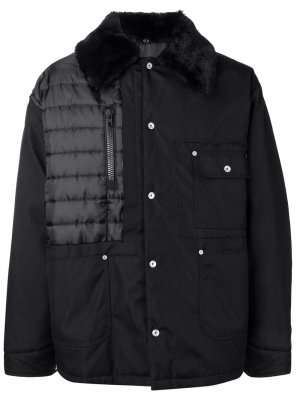 Пальто с меховым воротником Maison Margiela. Цвет: черный