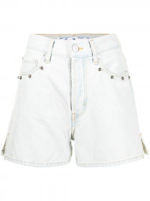Джинсовые шорты с заклепками Off-White. Цвет: синий