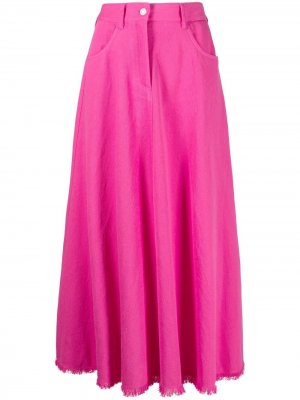 Расклешенная юбка макси с завышенной талией MSGM. Цвет: розовый