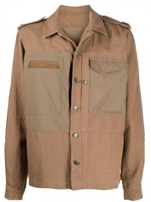 Куртка-рубашка в стиле милитари Sease. Цвет: коричневый