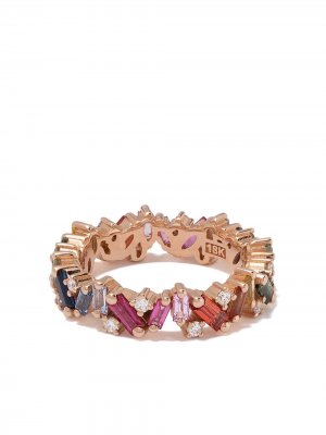 Кольцо Rainbow Eternity из розового золота с бриллиантами и сапфирами Suzanne Kalan. Цвет: разноцветный