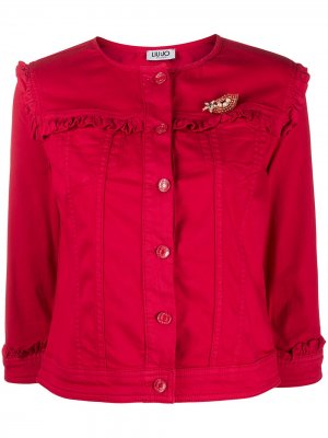 Куртка с брошью на груди LIU JO. Цвет: красный