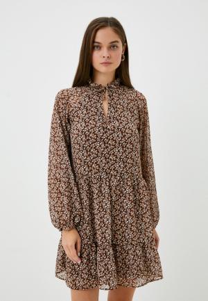 Платье UnicoModa. Цвет: коричневый
