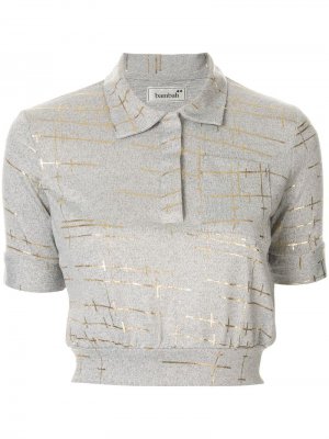 Укороченная рубашка-поло с принтом Bambah. Цвет: серый