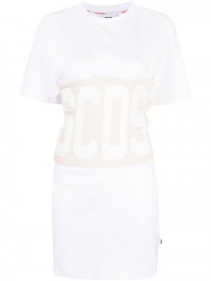 Платье-футболка с логотипом Gcds. Цвет: белый