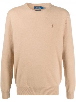 Кашемировый пуловер с вышитым логотипом Polo Ralph Lauren. Цвет: коричневый