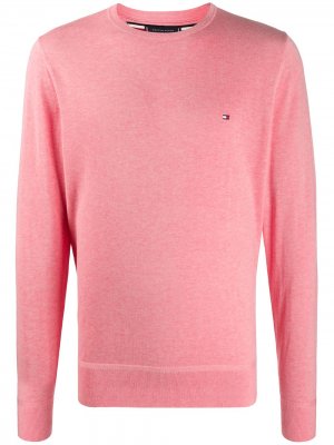 Пуловер с вышитым логотипом Tommy Hilfiger. Цвет: розовый