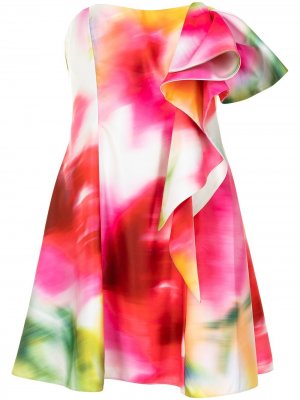Платье с абстрактным принтом Marchesa Notte. Цвет: разноцветный