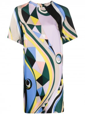 Платье-трапеция с абстрактным принтом Emilio Pucci. Цвет: разноцветный