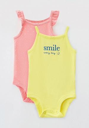 Боди, топ и шорты Carter’s. Цвет: разноцветный