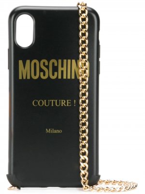 Чехол для iPhone XS/X с логотипом Moschino. Цвет: черный
