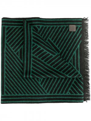 Фактурный шарф с геометричным узором Shanghai Tang. Цвет: зеленый