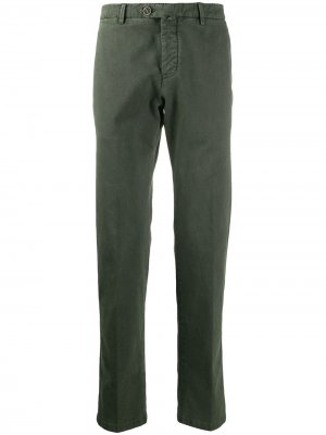 Узкие брюки чинос средней посадки Kiton. Цвет: зеленый