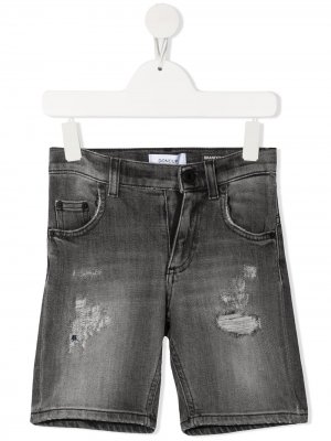Джинсовые шорты с эффектом потертости Dondup Kids. Цвет: серый